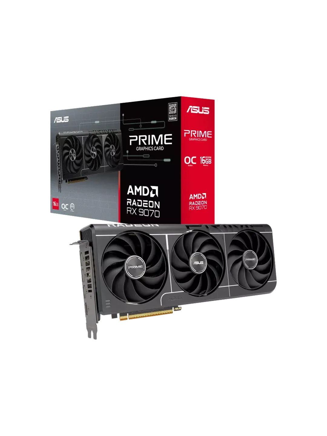 ASUS - 16GB Radeon RX9070 Prime EVO OC Edition GDDR6 — 4