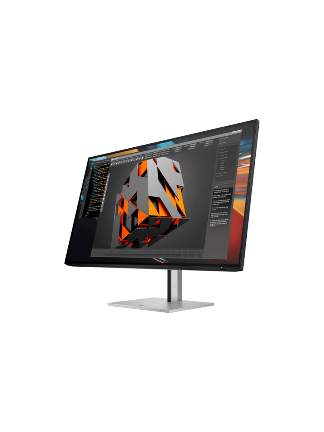 HP - 32 7 Pro 732PK Monitor, IPS, 5mc,UHD (3840 x 2160), HDMI, Type-C; USB hub, DP, Black-Silver — 4