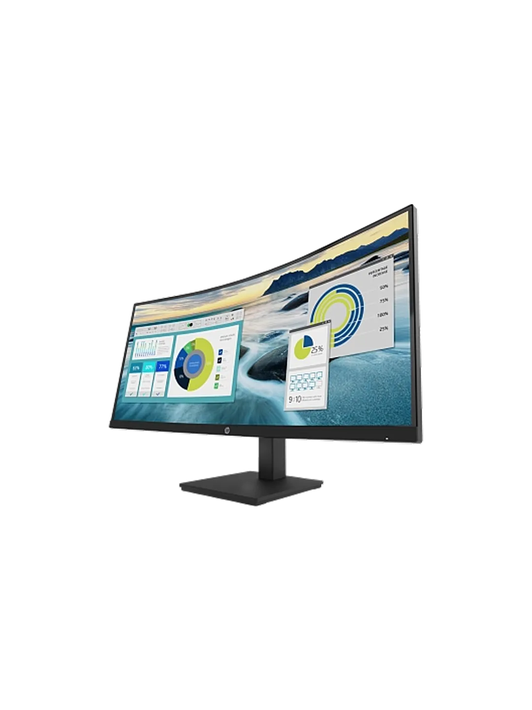 HP - 34 P34hc G4 Curved Monitor, VA, 5mc, 100Hz, WQHD (3440x1440), HDMI, DisplayPort, TypeC, Black — 4
