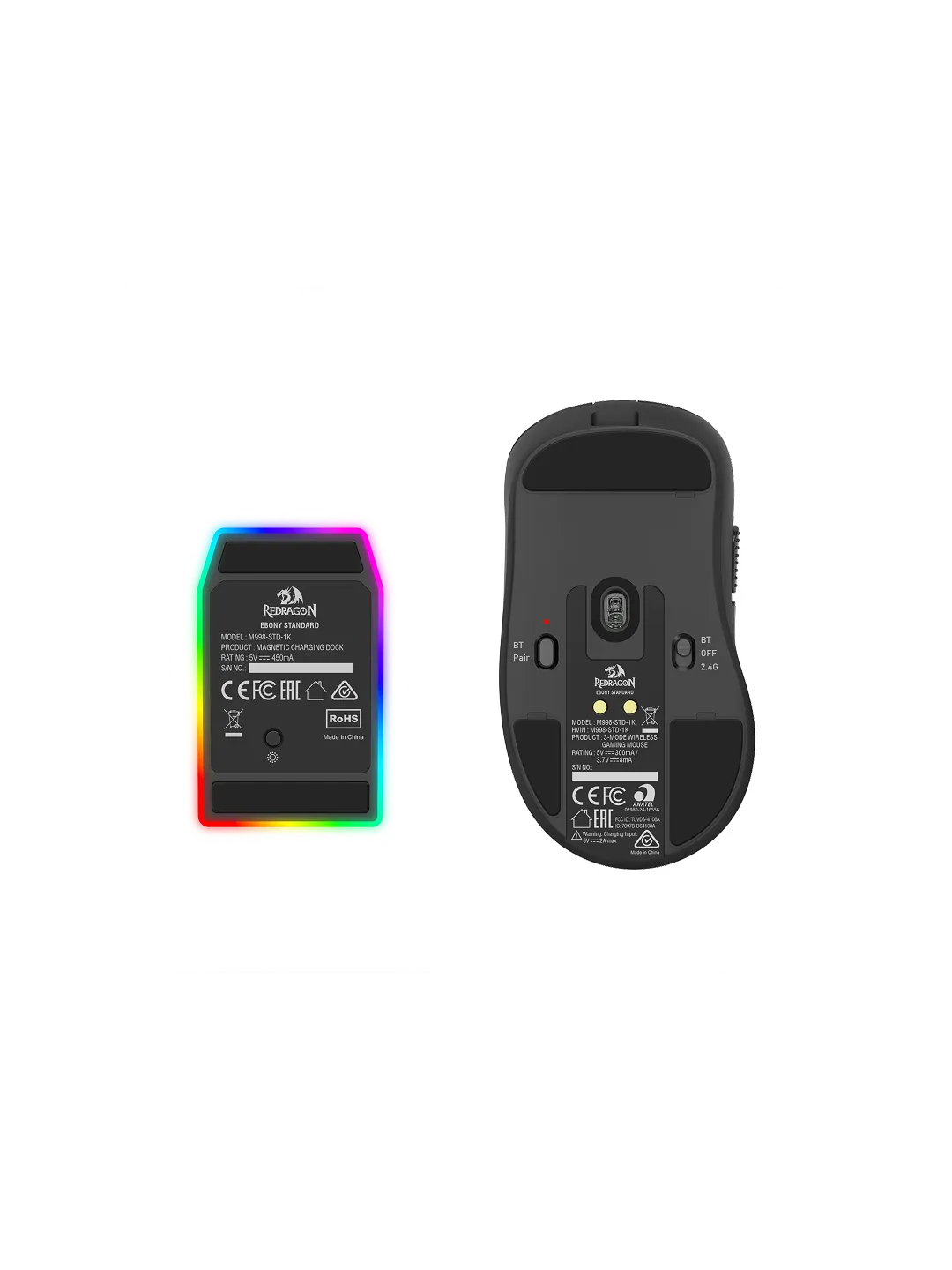 Redragon EBONY M998-STD O'yin Sichqonchasi, 16000 DPI, RGB yoritish — 4