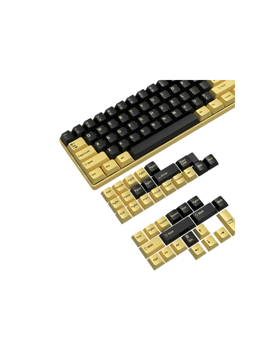 Набор кейкапов ATTACK SHARK PBT Black Gold — 3