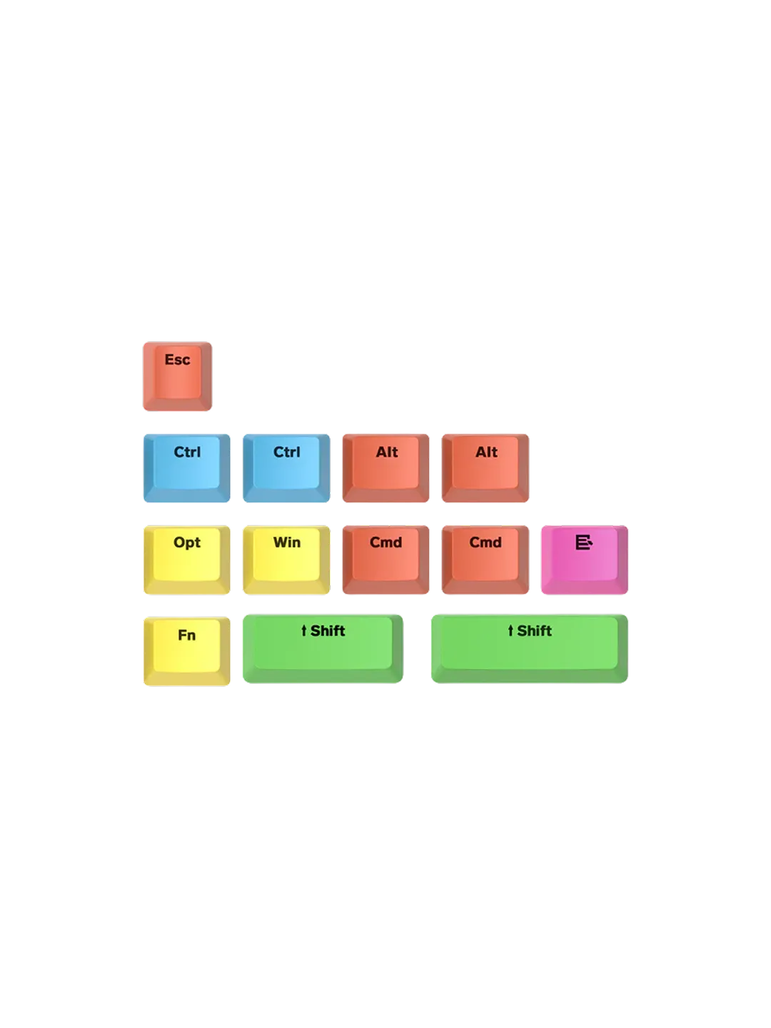 ATTACK SHARK Custom OEM Profile PBT Colored Keycaps Set — 3