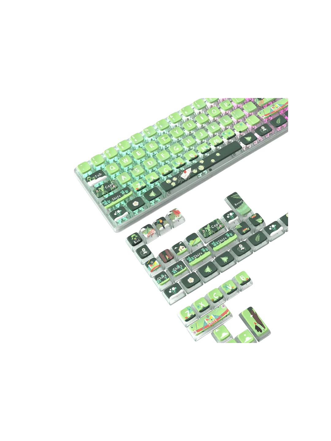 ATTACK SHARK 120 Keys PBT Pudding Klaviatura Uchun Keycap To'plami — 2