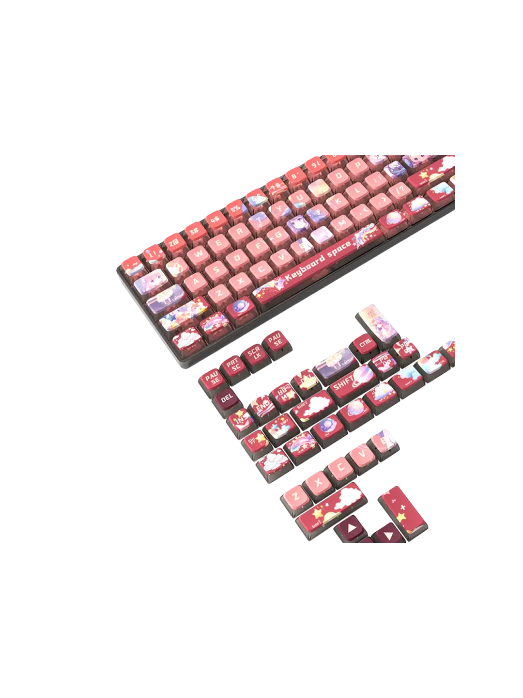 ATTACK SHARK 120 Taxta PBT Pudding Klaviatura Kalitlari To'plami — 2