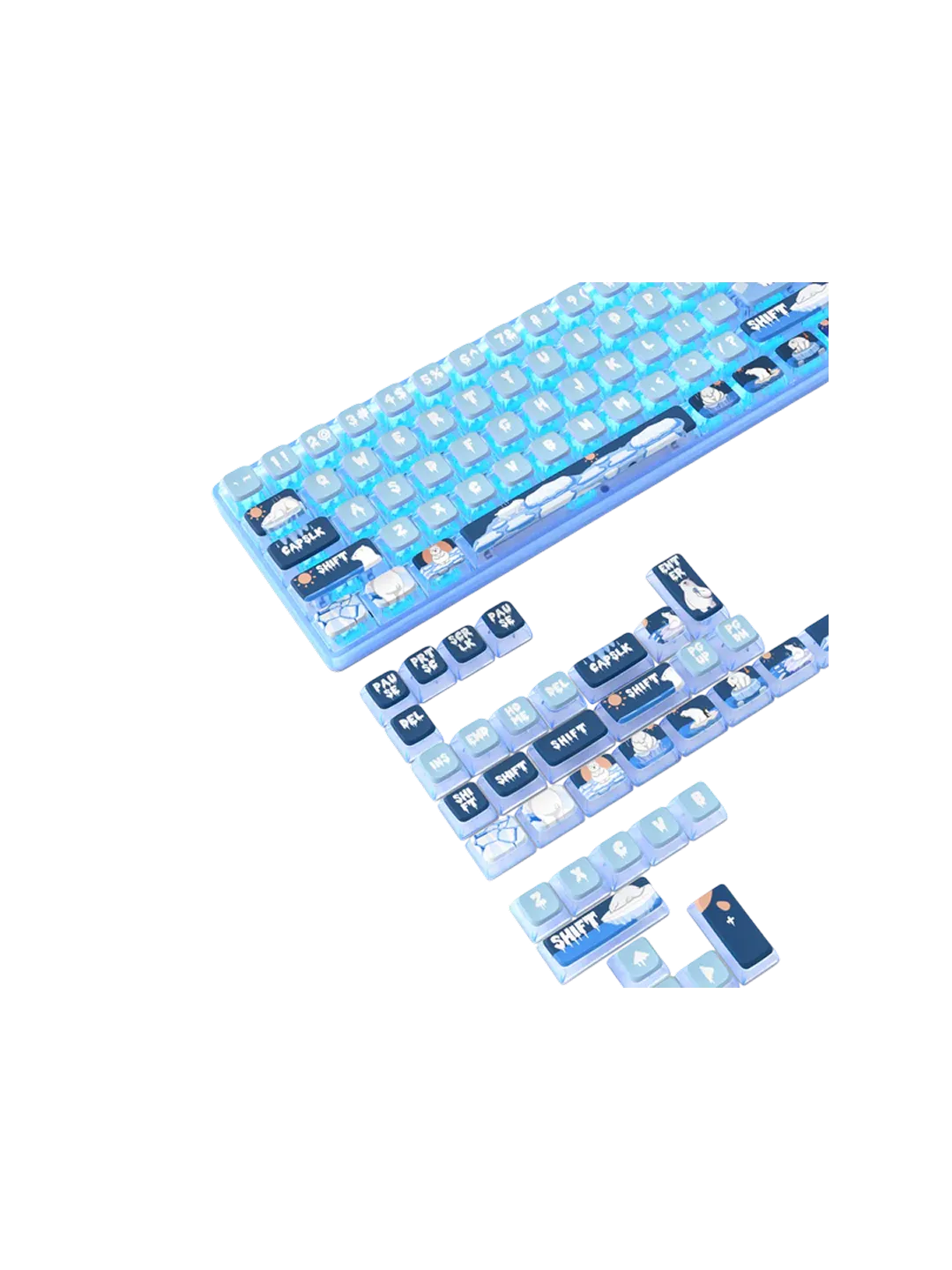 ATTACK SHARK 120 ta PBT Pudding Klaviatura Kalitlari to'plami — 2