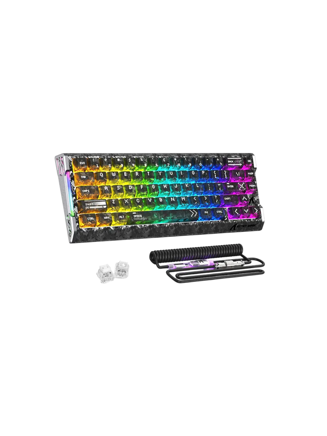 ATTACK SHARK R68 HE Gaming Keyboard, Carbon Fiber — 3