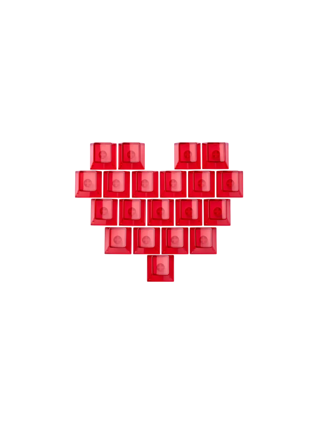 ATK Translucent Heart Keycaps - Oydin yurakli klaviatura tugmalari — 3